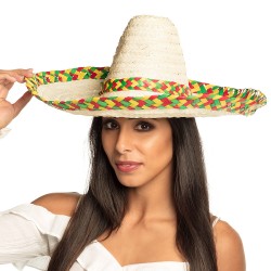 Chapeau Sombrero Mexicain en Paille 48cm