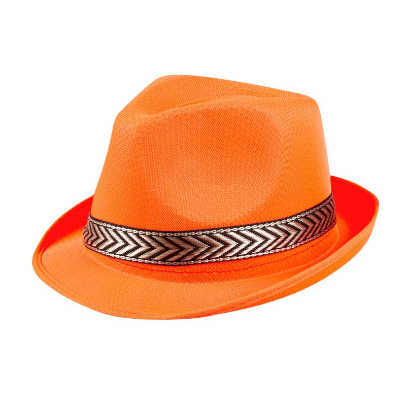 Chapeau Borsalino Orange Fluo avec Bandeau