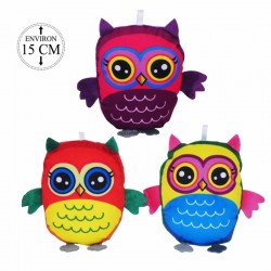 Peluche Hibou Coloré 15cm