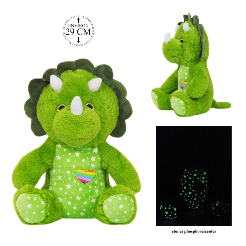 Peluche Dinosaure Assis Phosphorescent 29cm