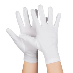 Gants Blanc Coton Court