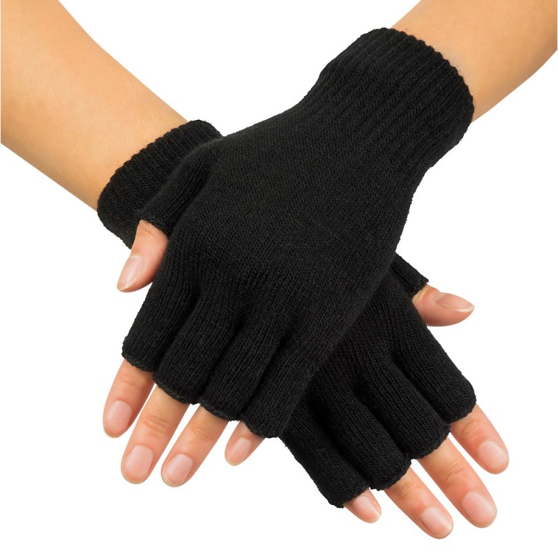 Gants Mitaines Courtes Noir