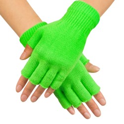 Gants Mitaines Courtes Vert Fluo