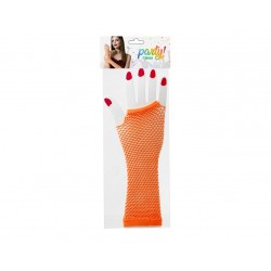 Gants Longs Résille Orange Fluo