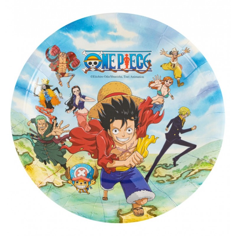 Assiettes Jetables Anniversaire One Piece - 8 Pièces