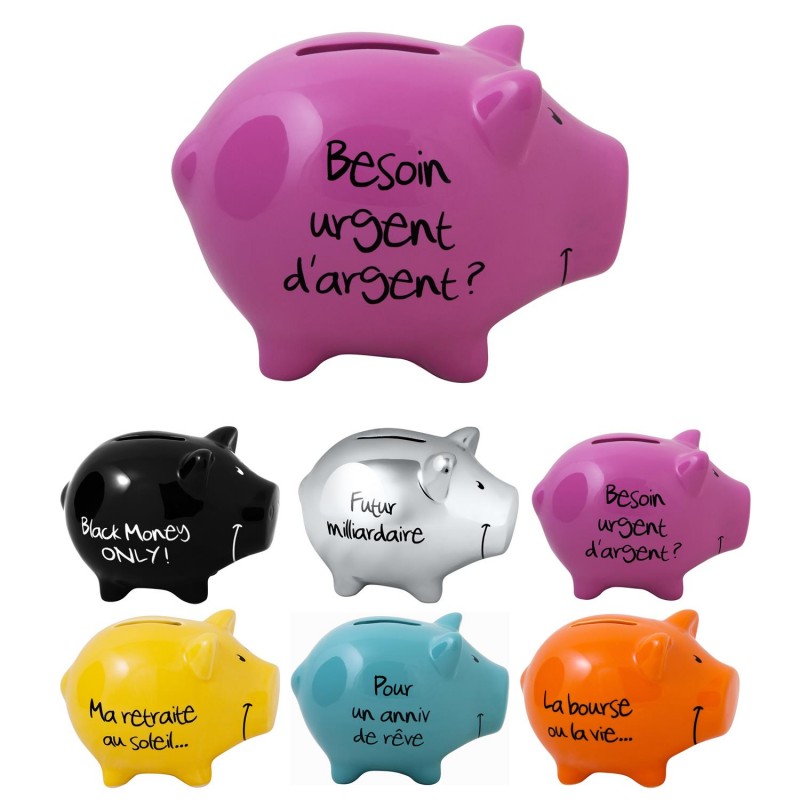 Tirelire Cochon Message 11cm-Coti Jouets, spécialiste en jouets