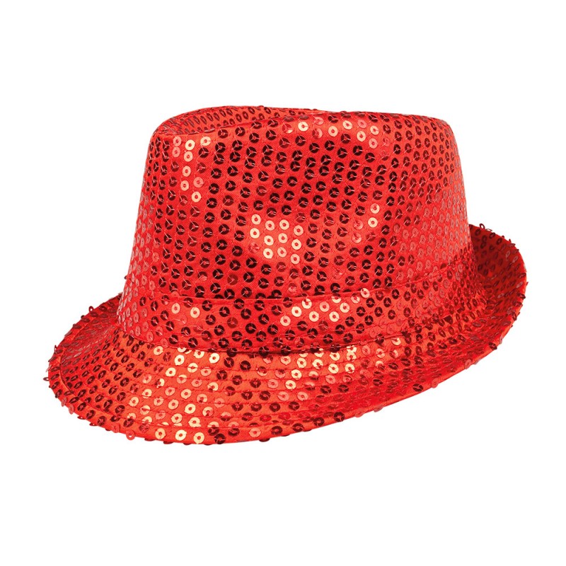 Accessoire chapeau borsalino disco à paillettes couleur bleue