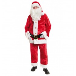 Costume de Père Noël Américain en Peluche 4 Pièces