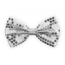 Noeud Papillon Paillette Sequin Argent