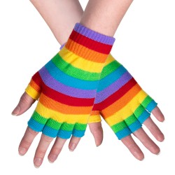 Gants Mitaines Courtes Arc-En-Ciel