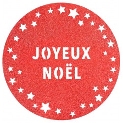 Set De Table Paillettes Rouge  Joyeux Noel, 6 Pièces