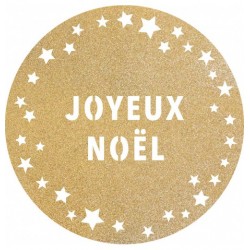 Set De Table Paillettes Or  Joyeux Noel, 6 Pièces