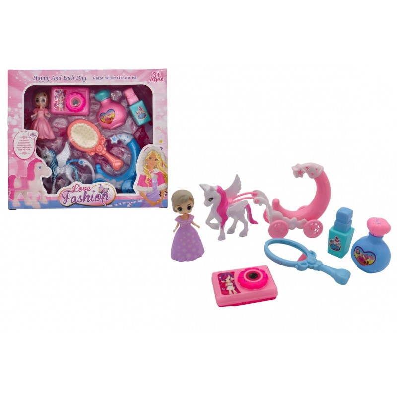 Coffret Carosse Licorne Avec Mini Poupée