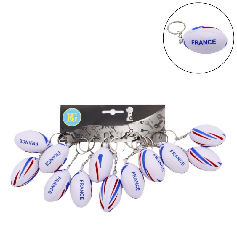 Porte Clés Ballon Rugby France en Mousse Soft