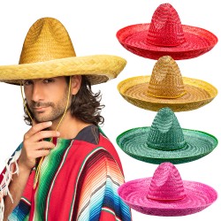 Chapeau Sombrero Mexicain Santiago Assortis 50cm
