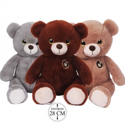 Peluche Ours Assis 23 Coeur Brodé