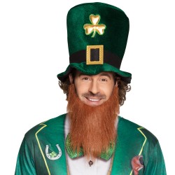 Chapeau Haut de Forme Mousse Saint Patrick Avec Barbe