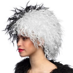 Perruque Blanche et Noire Cruella