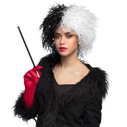 Perruque Blanche et Noire Cruella