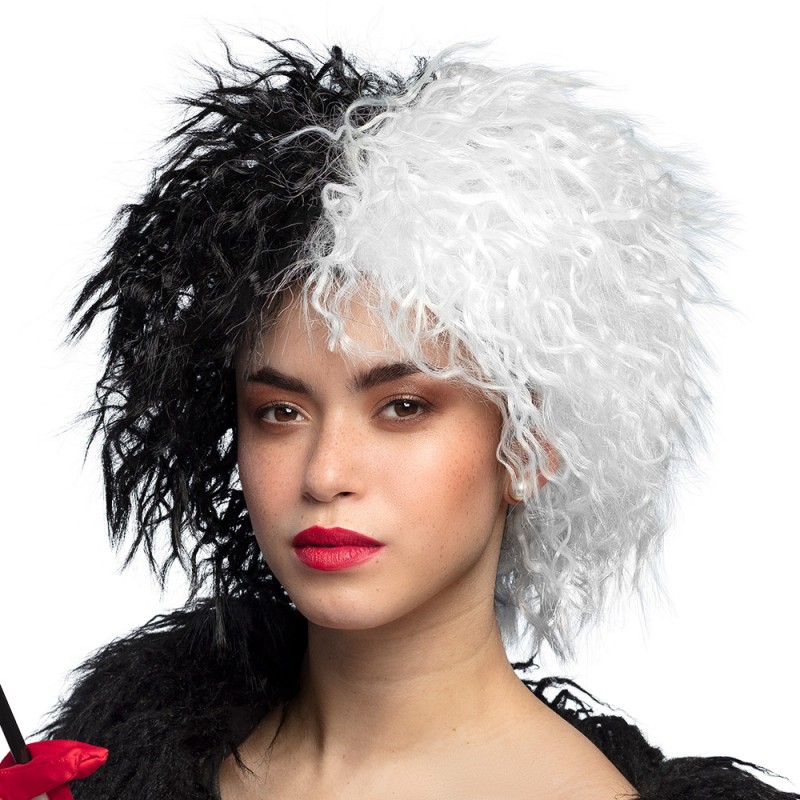 Perruque Blanche et Noire Cruella