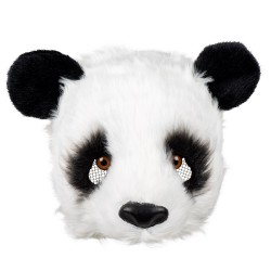 Demi Masque Peluche Réaliste Panda