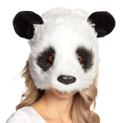 Demi Masque Peluche Réaliste Panda