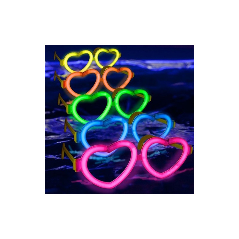 Lunettes Fluorescentes Coeur Couleurs Assortis