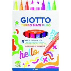 Feutres Turbo Maxi Fluo 8 Pièces - Giotto