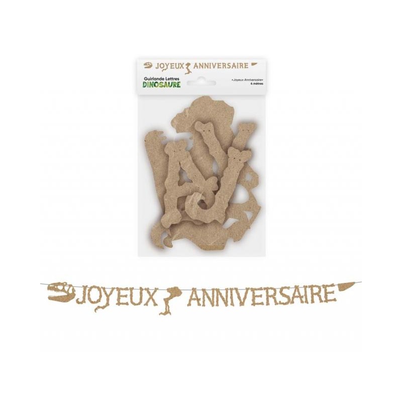 Guirlande Lettres Joyeux Anniversaire Dinosaure