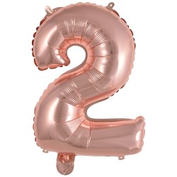 Ballon Chiffre Métallique Rose Gold 2