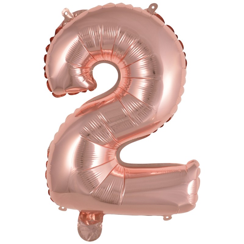 Ballon Chiffre Métallique Rose Gold 2