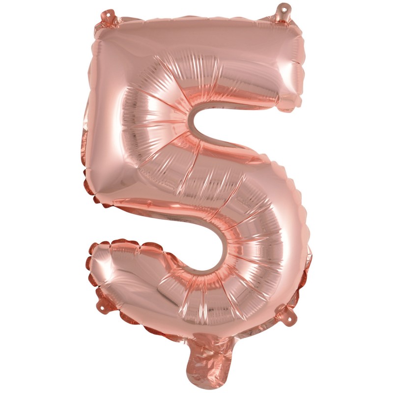 Ballon Chiffre Métallique Rose Gold 5