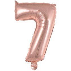 Ballon Chiffre Métallique Rose Gold 7