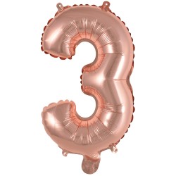 Ballon Chiffre Métallique Rose Gold 3