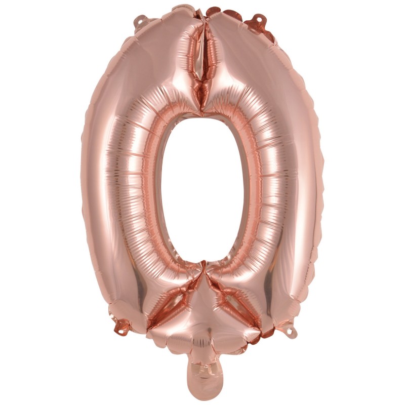 Ballon Chiffre Métallique Rose Gold 0