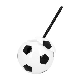 Gobelet Réutilisable Ballon de Football Avec Paille