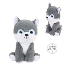Peluche Chien Husky Assis 21cm