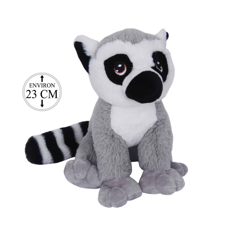 Peluche Lémurien Assis 23cm