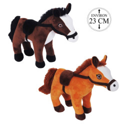 Peluche Cheval Debout Avec Selle 23cm