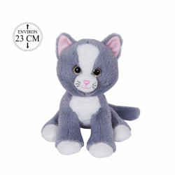 Peluche Chat Assis 23cm