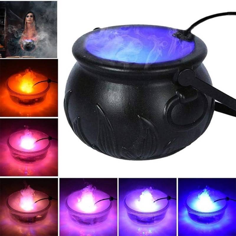 Chaudron Avec Brumisateur De Fumée à LED Colorées