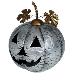 Citrouille En Métal Argent Clair 16cm