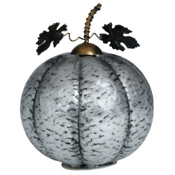 Citrouille En Métal Argent Clair 16cm
