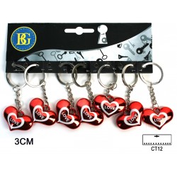 Porte Clés Coeur Love Métalisé 3 cm 