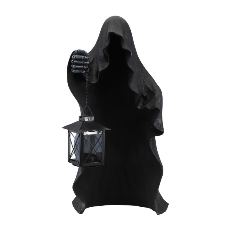 Fantôme Noir Avec Lanterne 40cm Fantôme Noir Avec Lanterne 40cm