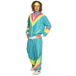 Déguisement Homme Survêtement Rétro Bleu Fluo