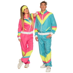 Déguisement Homme Survêtement Rétro Bleu Fluo