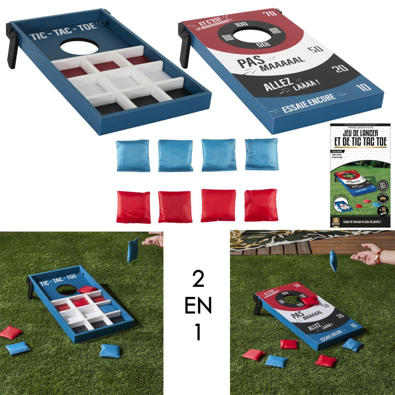 Jeu 2 en 1 Lancer De Sac et Tic Tac Toe