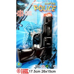 Pistolet a Amorce 8 Coup en Plastique - Revolver Jeu Jouet - 256