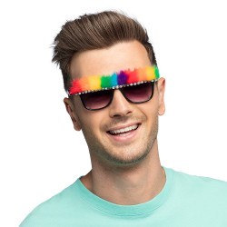 Lunettes Star Strass et Peluche Arc-En-Ciel